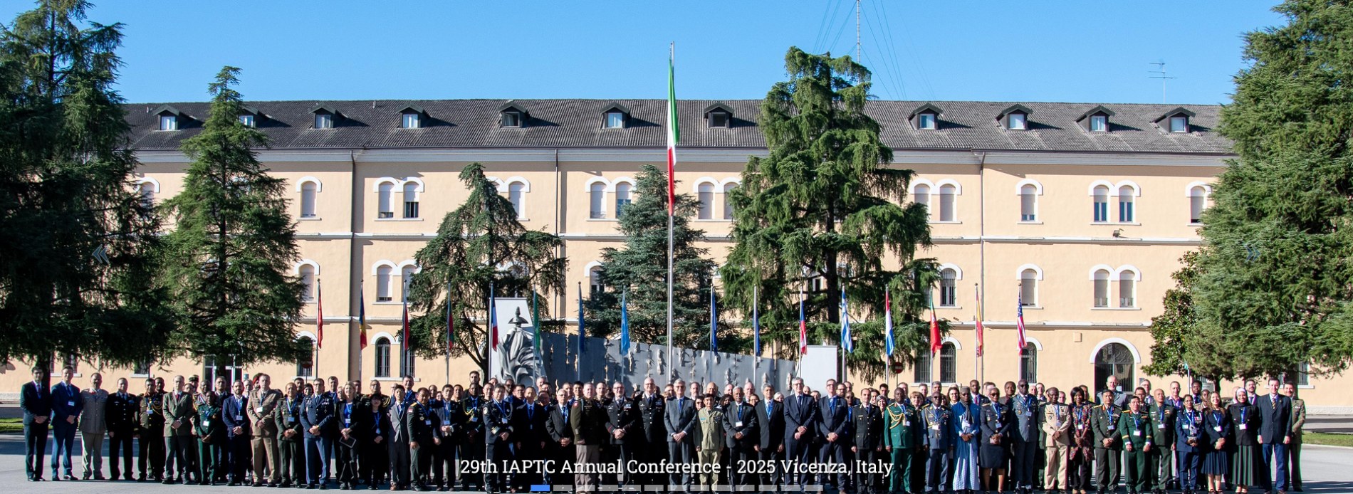 Valente Productions at the 29th IAPTC Annual Conference, CoESPU compound, Vicenza, Italy - full delegate group photo