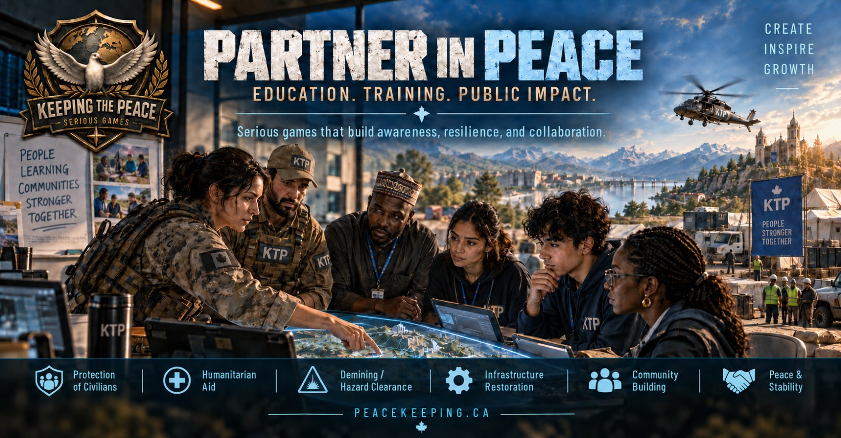 Valente Productions - Keeping the Peace Partner in Peace banner - education, training and public impact